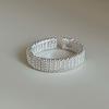 925 Silver Flower Lace Ring Korean Fashion Opening Inlaid CZ Adjustable Rings Valentine's Day Gift