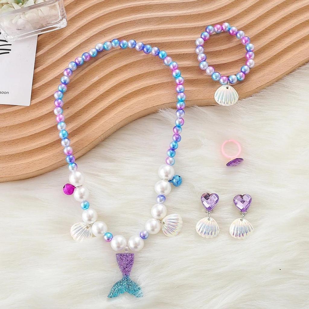 Little Girls Mermaid Princess Costume Sequins Party Dress for Toddler Kids Baby Halloween Dress Up with Accessories