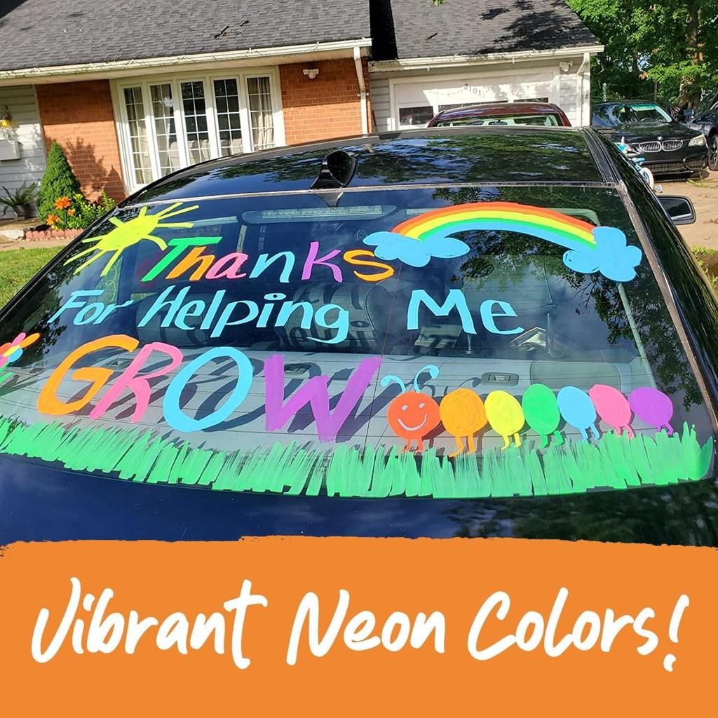 8 Washable Window Markers for Cars - 15mm Jumbo, 3 in 1 Nib, 28g Ink - Liquid Chalk Markers for Chalkboard, Blackboard, Glass, Bistro, Auto, Menu