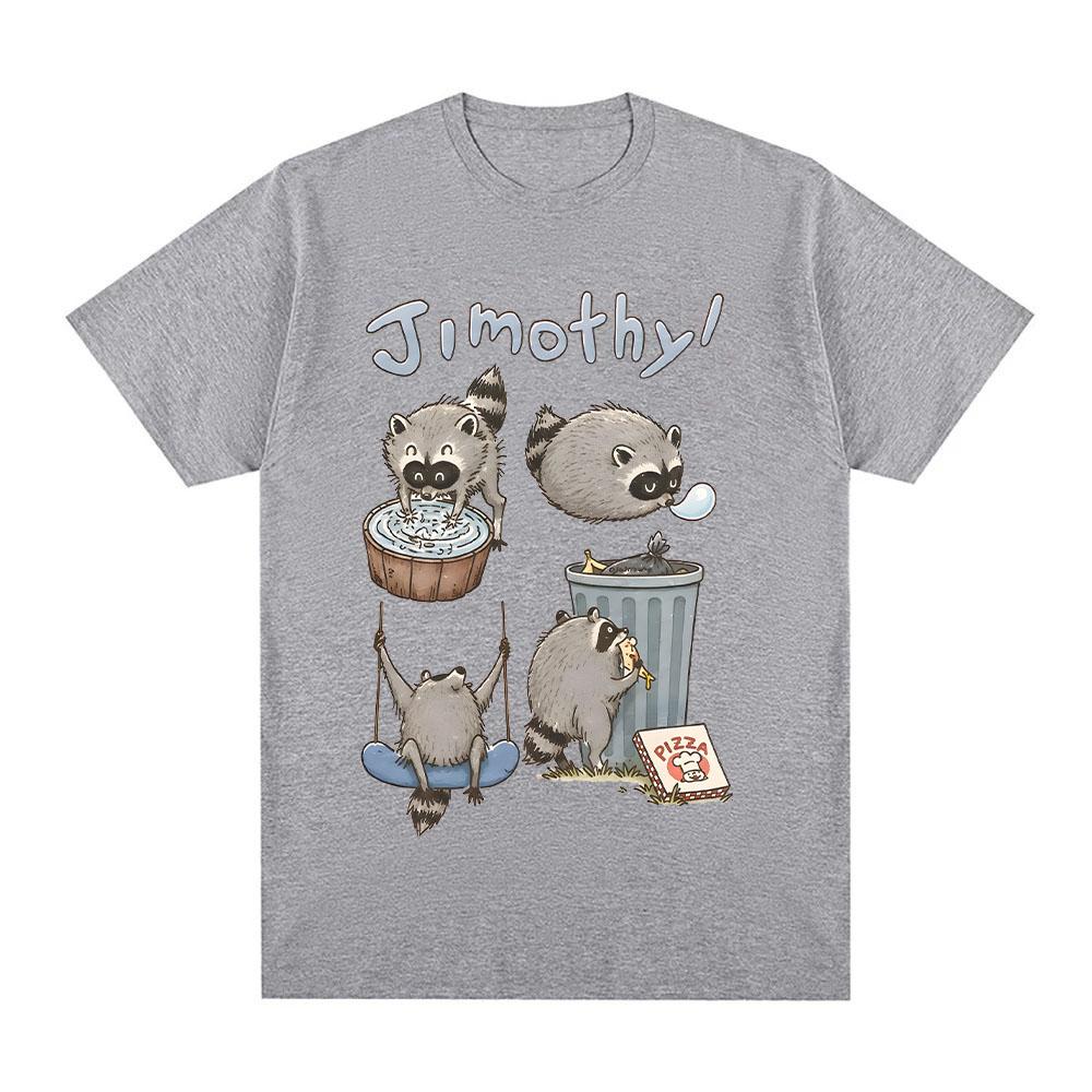 Cute Jimothy Raccoon T Shirts Funny Trash Panda T-Shirt Comfort Cotton Tee Cottagecore Aesthetic Animal Lover Gift Unisex Clothes