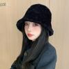 Hairy Niche Bucket Hat Women Winter Outdoor Travel Warm Solid Color Basin Hat Tide