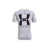 Back Logo Print Crew Neck Sports Short Sleeve T-Shirt Men Tops Gray 1363739-011