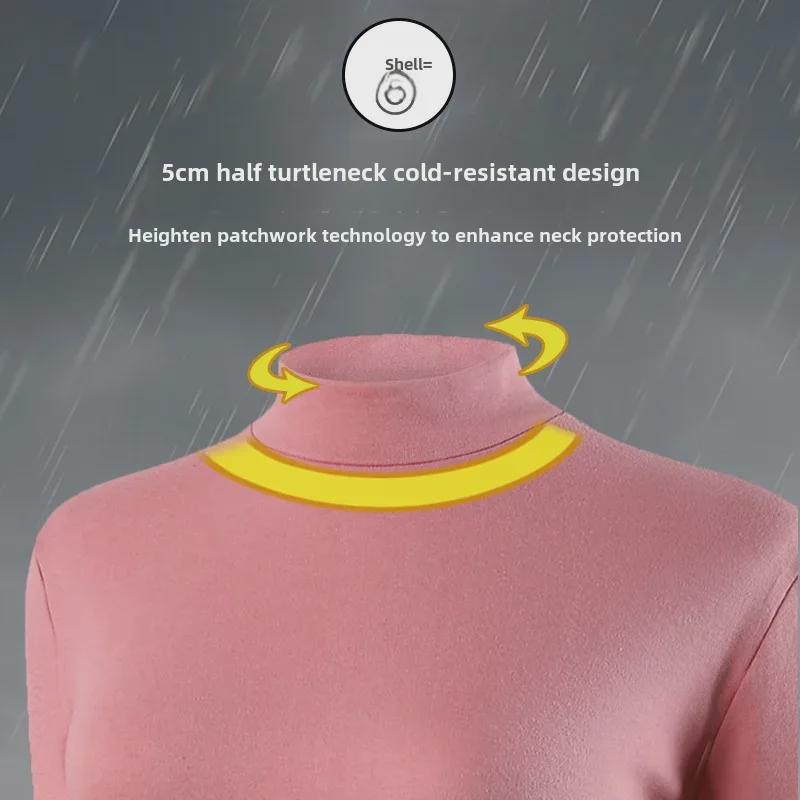 Женский хлопковый свитер Yiershuang с полуводолазкой, длинный рукав, термотоп