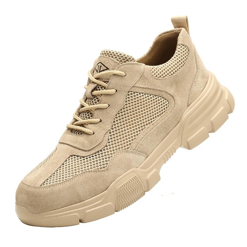 Oulylan Fashion Work Shoes Steel Toe Cap Sneakers Man Anti Shock Protective Boots Men Lightweight Breathable Safety Shoes