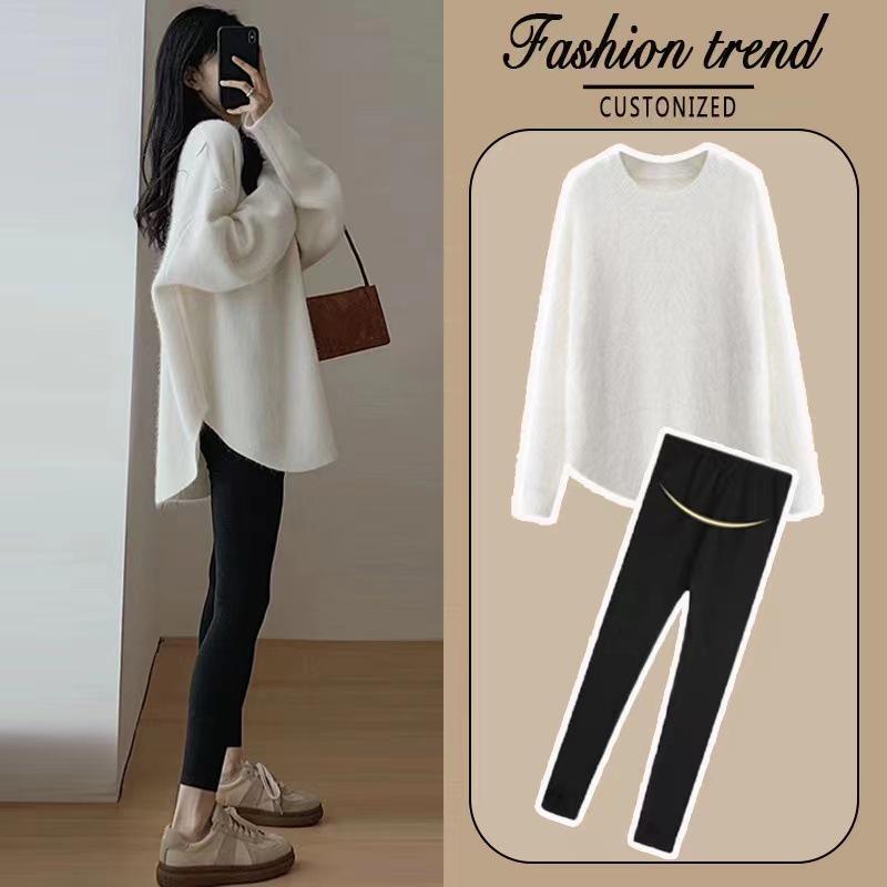 Мода для беременных осень 2024: Вязаные свитера маленького размера для зимы