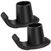 2Pcs Walker Ski Glides Rubber Glide Caps Heavy Duty Walker Assist Accessories Reusable Wooden Stick Mobility Aid Accessory Black