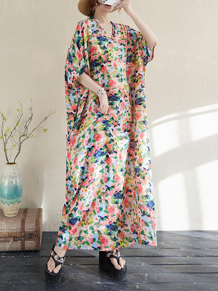 Xitao Платье свободного кроя с рукавами «летучая мышь» в винтажном стиле ZMY1003