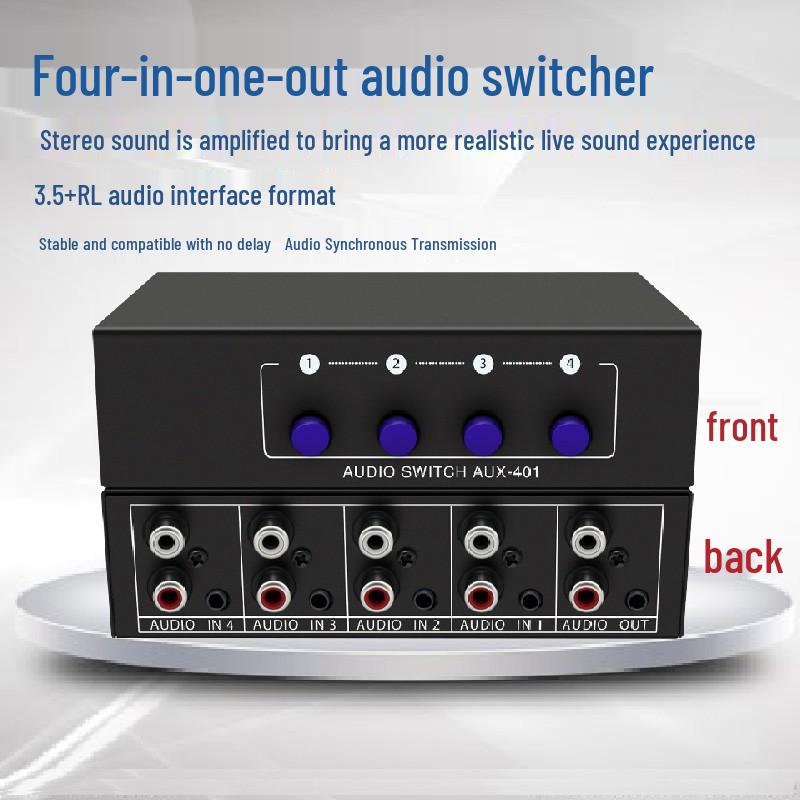 RCA 4-in 1-out Hi-Fi Lossless Stereo Audio Switcher Adapter
