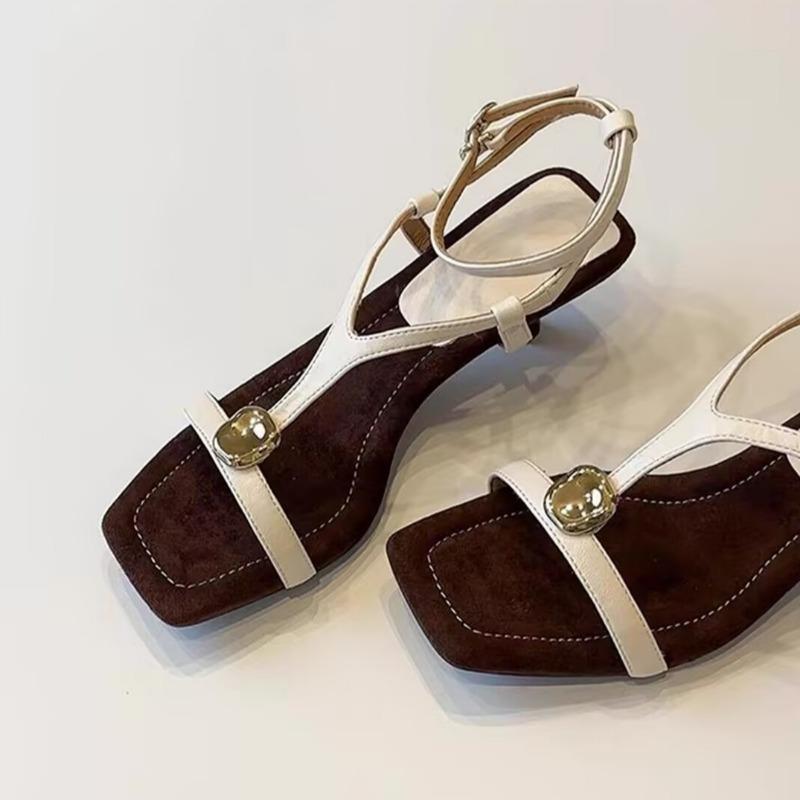 Fashion Square Toe High Heels Shoes Woman Summer Heeled Sandals Slingback 2025 Trend Shallow Dress Women Open Toe Pumps Elegant Zapatos