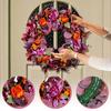Fall Wreath Vibrant Color Bow-knot Design Easy To Hang Multipurpose Thanksgiving Front Door Garland Autumn Decoration