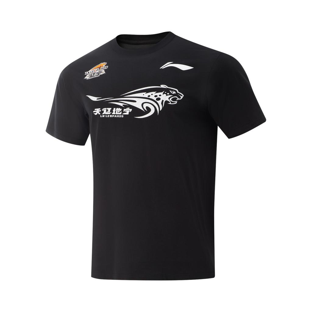 Li Ning Серия CBA Команда Ляонин Спортивная Мода Повседневная Эластичная Футболка с Принтом и Круглым Вырезом Удобная Летняя Баскетбольная Футболка с Коротким Рукавом AHSVC33-2