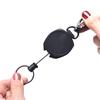 Badge Reel Pull Keychain Retractable Id Holder Security Card Clip Key Ring Black