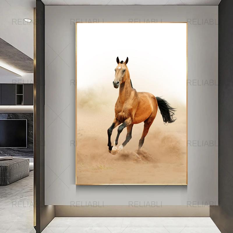 Плакаты с бегущей лошадью и принты, холст, живопись, настенные художественные картины с животными для гостиной, современный домашний декор, куадрос, без рамки
