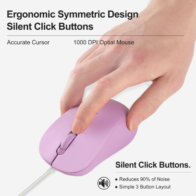 Ergonomic Type C Mouse 3 Button 1000DPI USB C Mice Adjustable Sensitivity for Win PC, Laptop and More Type C Devices