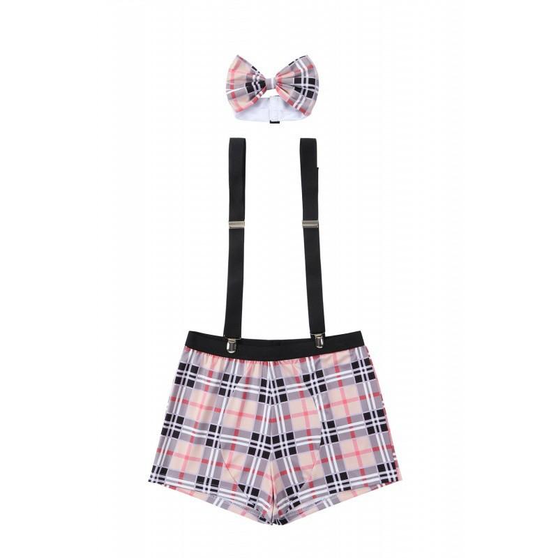 Мужской костюм на тему пожарного с яркими цветами и из полиэстеровой ткани