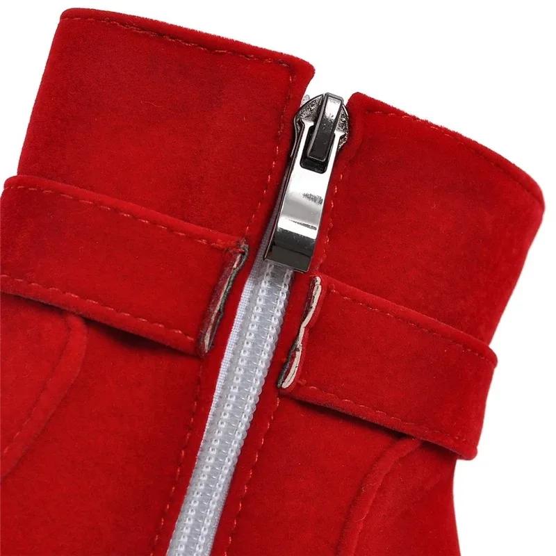 Модные большие размеры 33-43 Вечерние ботильоны Женская мода Высокие каблуки Женская обувь Сексуальные Добавить мех Зимние ботильоны Короткие ботинки Женская обувь