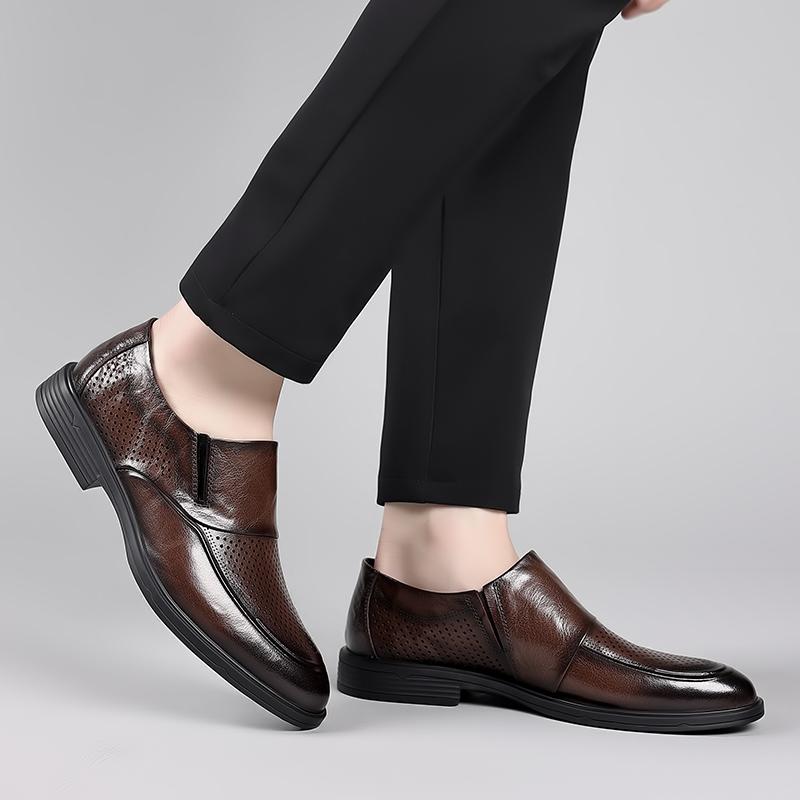 Летние кожаные туфли с выемками, повседневные мужские деловые модные брендовые нескользящие туфли, официальные туфли-лоферы, итальянские мужские свадебные туфли на плоской подошве