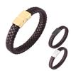 Fashion Leather Bracelet Stainless Steel Buckle Men Women Leather Bracelet Jewelry Charm Bracelet