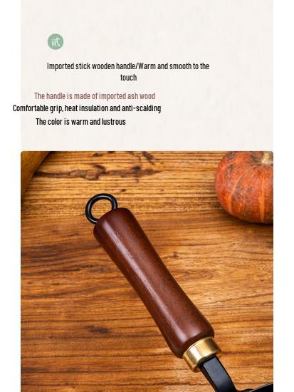 Древний метод Антипригарный чугунный вок с плоским дном для жарки и тушения