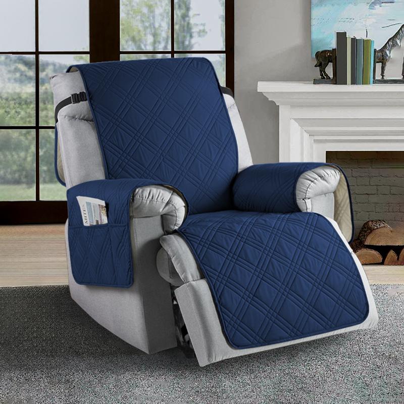 Non Slip Cover Waterproof Recliner Chair Cover for Recliner Chair with Pocket Reclining Chair Armchair Protector Cover