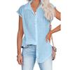 Женская летняя модная однотонная однобортная рубашка поло с короткими рукавами, свободные блузки
