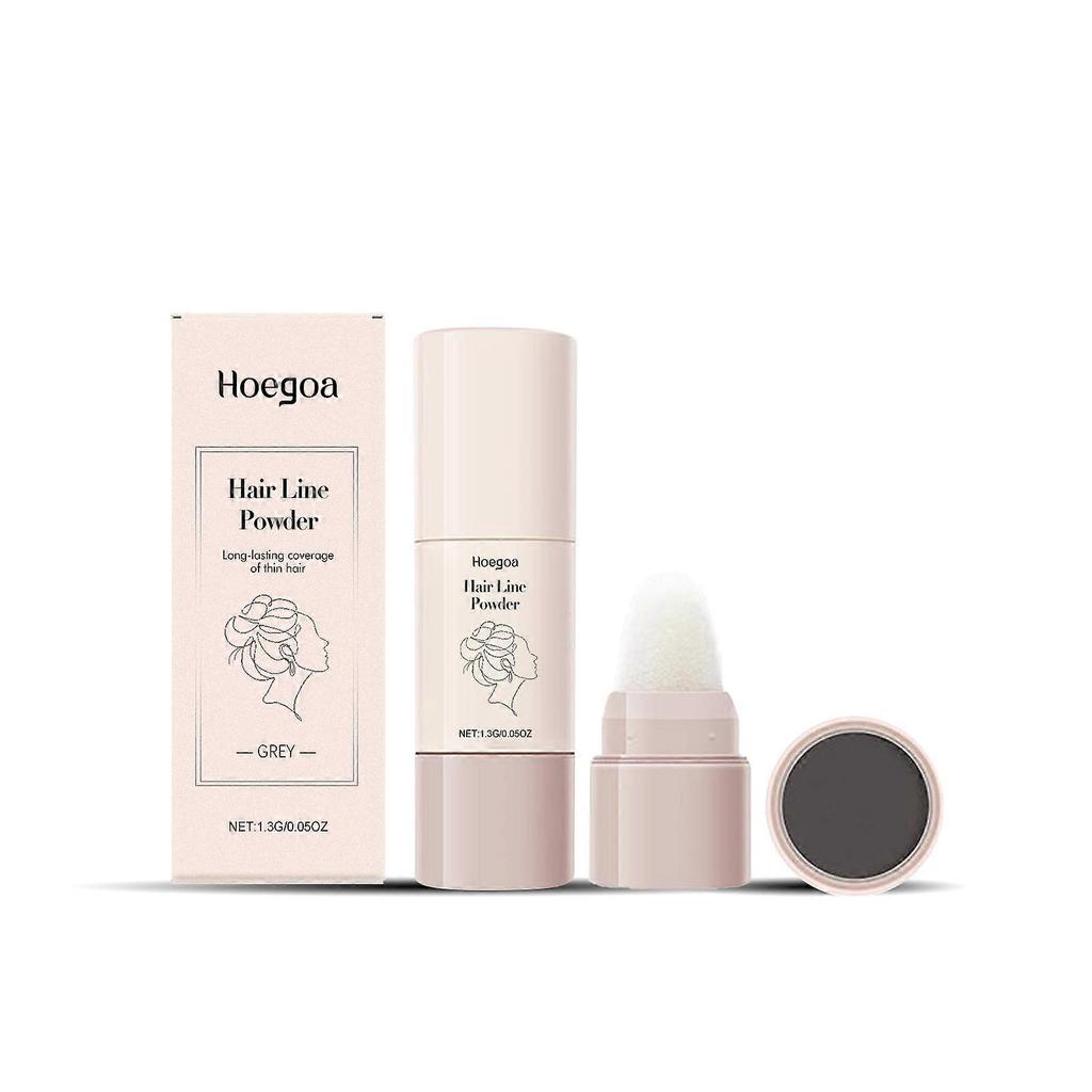 Hoegoa Grey Voluminous Hairline Powder Is Portable For Creating A Natural And Plump Hairstyle Contour. It Is A Hairline Modification Powder