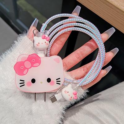 Hello Kitty Защита для зарядного кабеля и данных Чехол-протектор для Apple iPhone 18/20W Защита зарядки Защита от переломов Набор органайзеров для кабеля данных