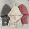Women's Solid Color Wool Balaclava - Warm Korean Pullover Neck Protection Hat for Autumn and Winter