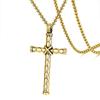 Нержавеющая сталь гальванизированный золотой узор крест кулон панк винтажное мужское ожерелье