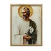 Saint Joseph With A Bouquet Of Lilies Saint Joseph With A Bouquet Of Lilies, 40X50 Cm, Black Aluminum Frame, 230 Gsm Matte Paper