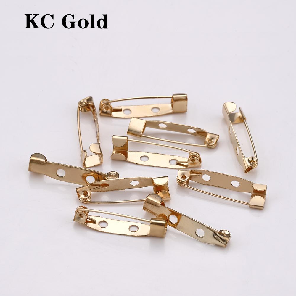 50pcs 15-35mm Brooch Clips Pin Base Silver Gold Safety Pins Brooch Blank Base Settings for DIY Jewelry Making Findings Supplies