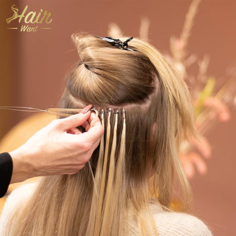Инструменты для наращивания волос с микрокольцами и бусинами 4,0 мм с профессиональными плоскогубцами для наращивания волос с утками и I-образными кончиками