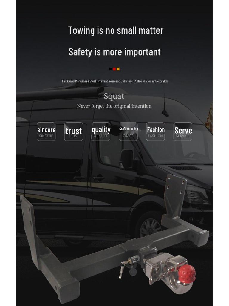 Compatible Mercedes-Benz Sprinter, V-Class, B-Class RV Tow Hook and Rear Trailer Hitch Adapter