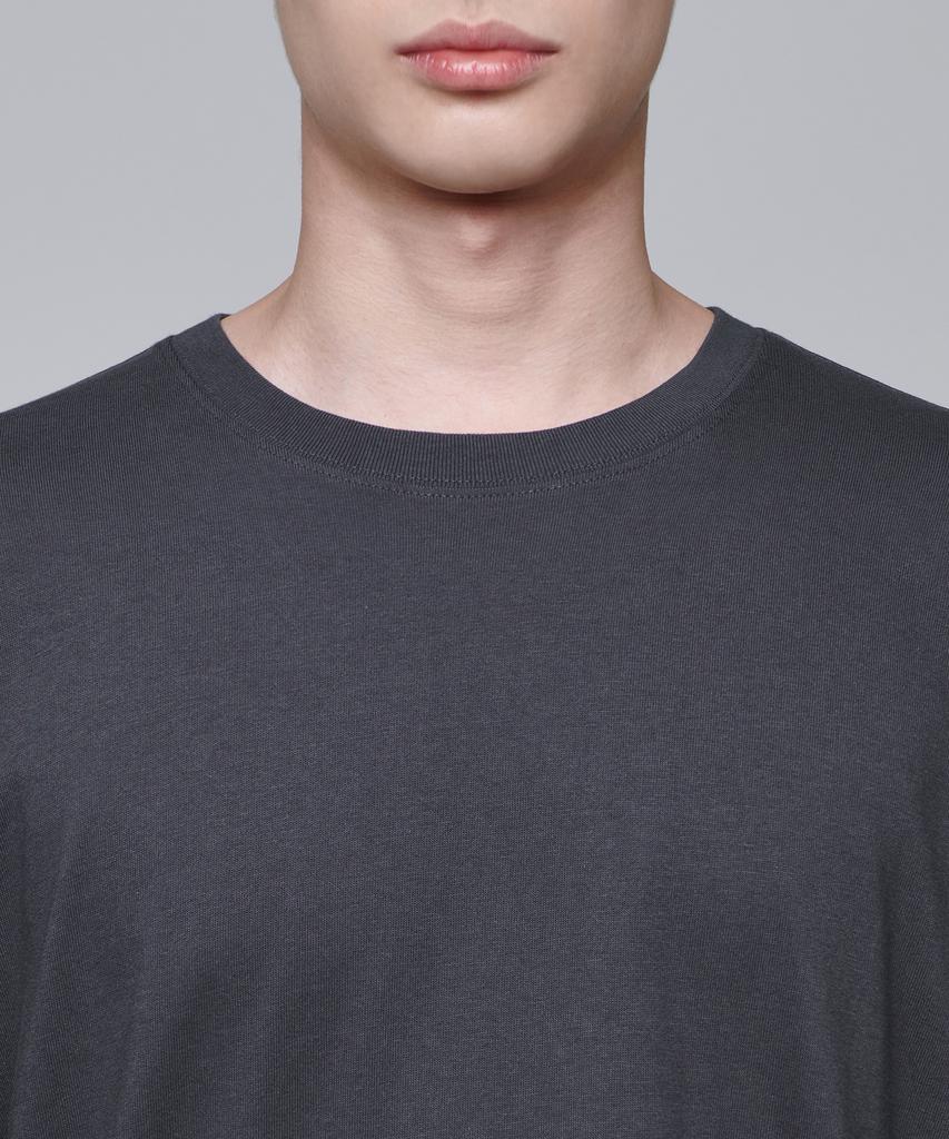 MUSINSA STANDARD Oversized Crew Neck Layered Sleeve T-Shirt [Dark Gray]