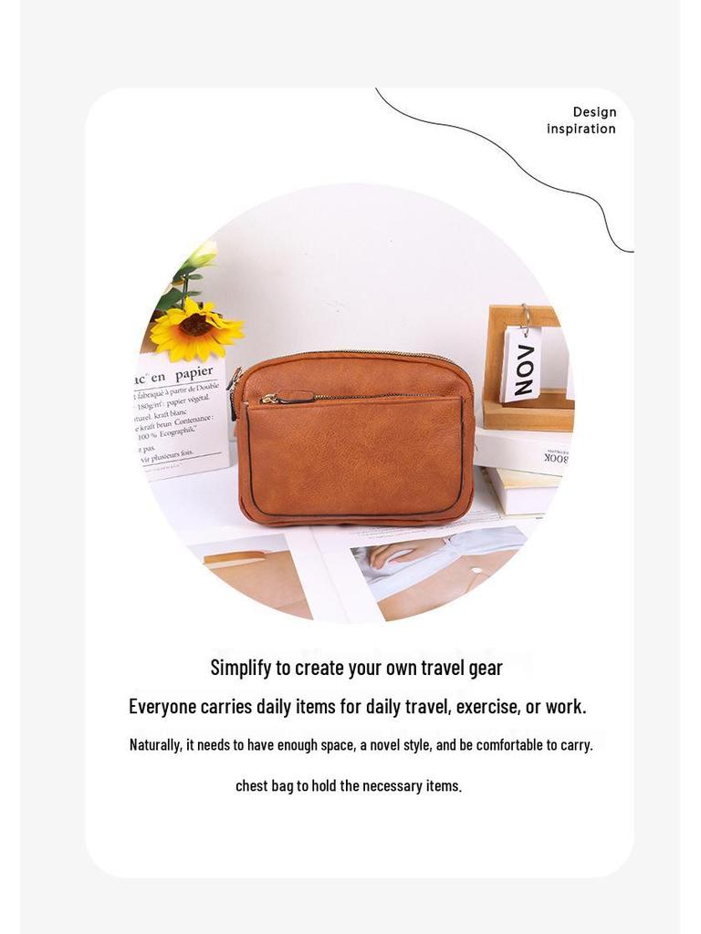 Unisex PU Leather Crossbody Fanny Pack with Adjustable Strap