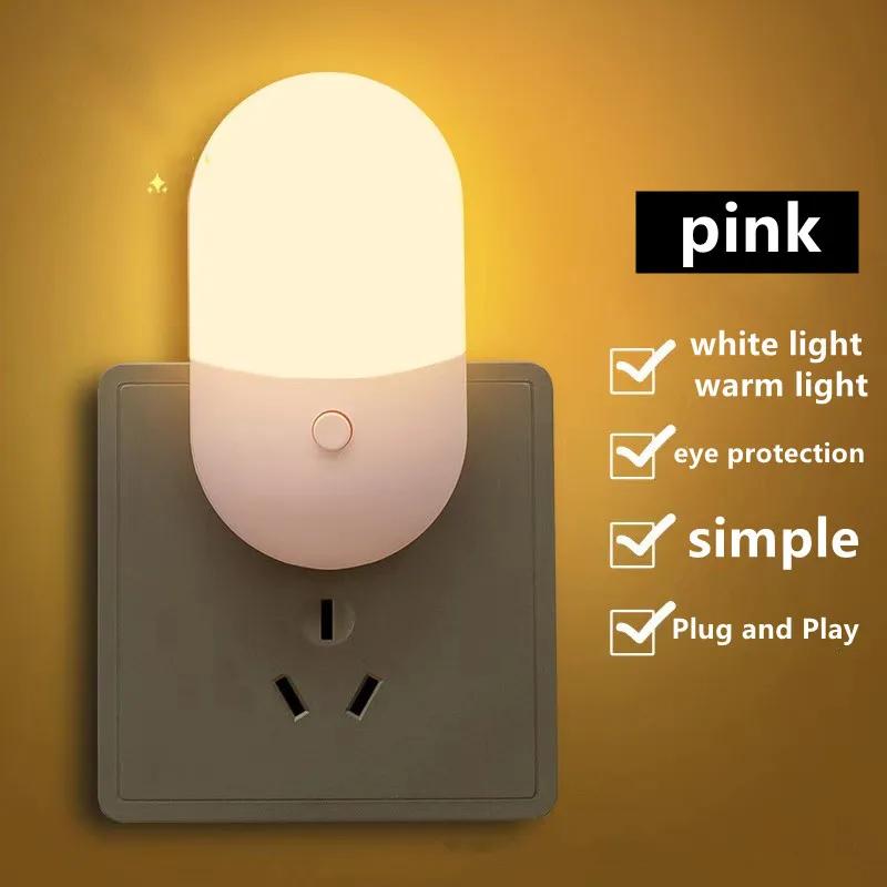 ZQQBYY LED Plug-in Night Light White light warm light Baby Nursing Eye Sleep Light Bedroom Socket Lights Energy Saving Lamp