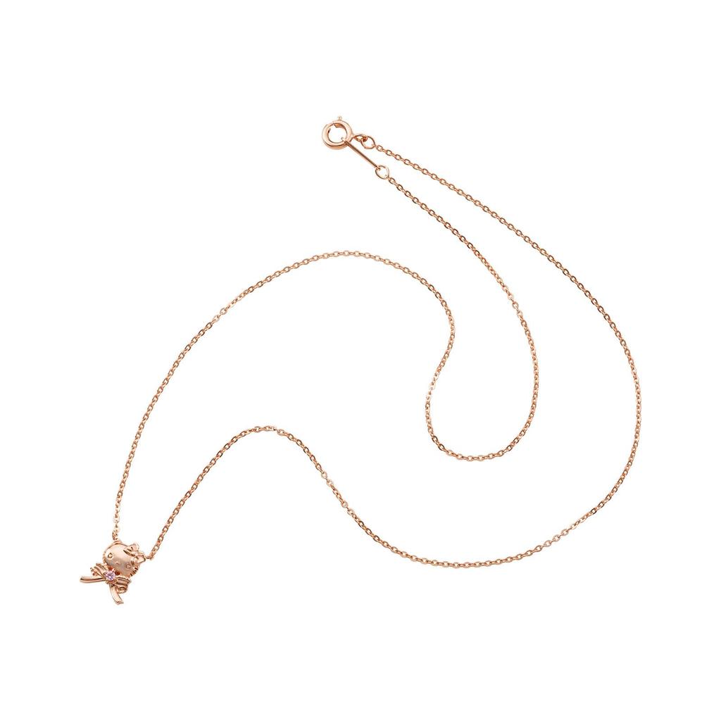 Ожерелье Hello Kitty 50-я годовщина Sanrio Персонажи Серебряная лента 925 кубический цирконий розовый [Белый клевер] "DOLLY MIX" SAKT50-N003PG