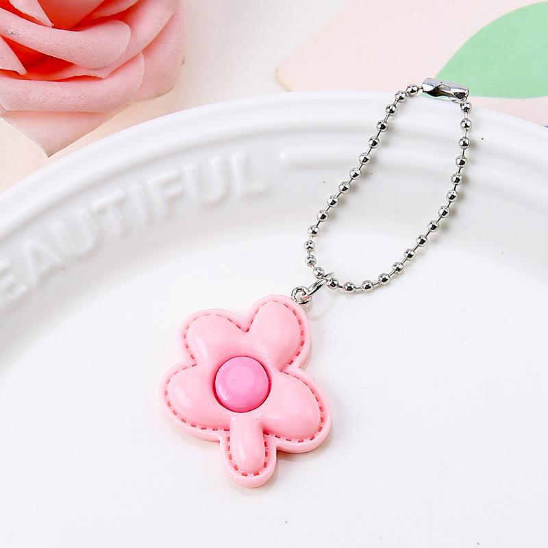 Five-Petal Flower Candy Color Keychain Pendant - DIY Handmade Jewelry Gift for Girlfriends