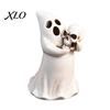Gothic Resin Figurine Halloween Ghost with Skull, Statue for Tabletop Decor, Dark Atmosphere Home Accents Retro Ornament Desktop Window And