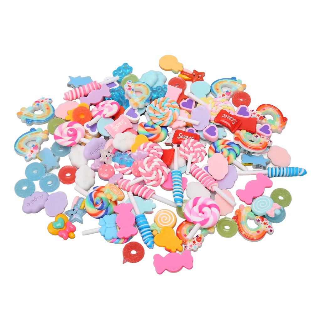 120Pcs Slime Charm Candy Design Plastic Cartoon Charm DIY Accessory for Crafting