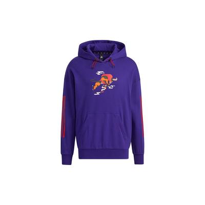 adidas Мужская толстовка с капюшоном Cny Gfx Hs с рисунком, темно-фиолетовая GQ0890