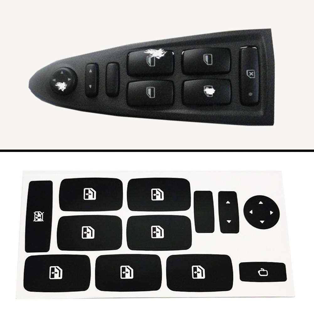 Black Vinyl Material Windows Button Decals Light Penetration Reduction