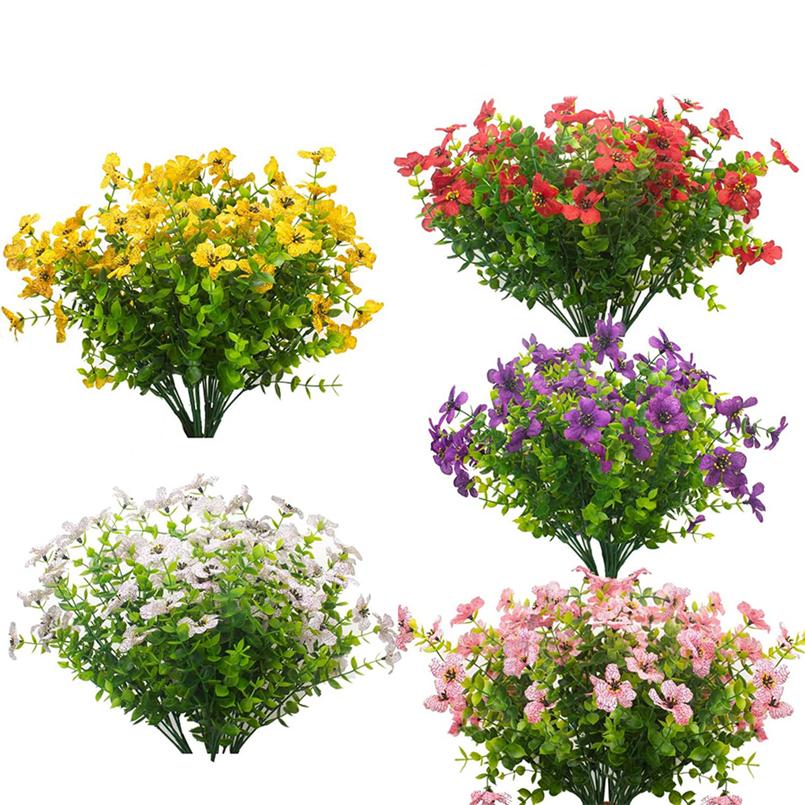 Искусственные пластиковые цветы вишни шелковые ромашки рождественские украшения ваза для дома сада вечеринки свадьбы искусственные растения эвкалипта