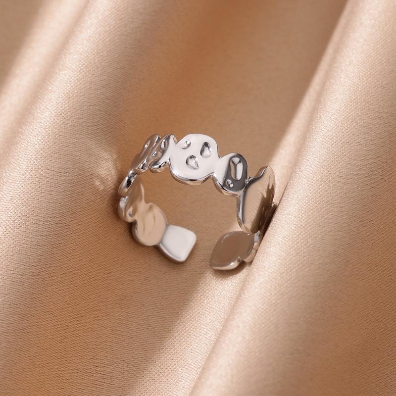 Individual Cold Wind Adjustable Ring Niche Lava Design Sense Simple Silver Fashion High Sense Open Ring
