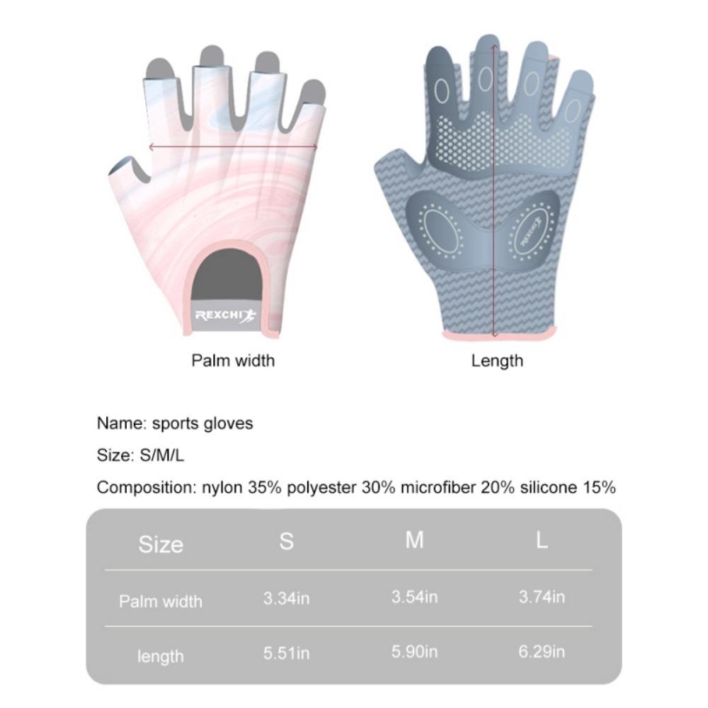 1 Pair Gym Breathable Bodybuilding Non-slip Fitness Gloves Half Finger Gloves Cycling Gloves