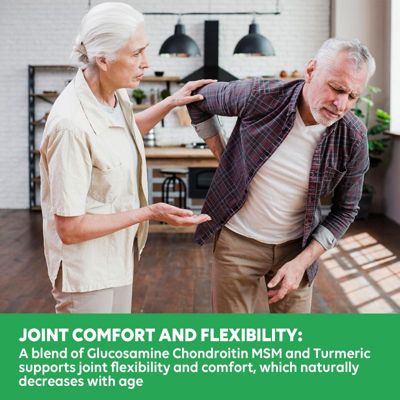 GREVIP Glucosamine Chondroitin Capsules, Joint Support Supplement, Antioxidant Benefits, Relieves Back and Hand Pain