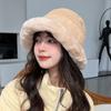 New Thickened Plush Warm Bucket Hat Women's Autumn and Winter Cold and Windproof Ear Protector Hat Winter Curling Mongolian Hat