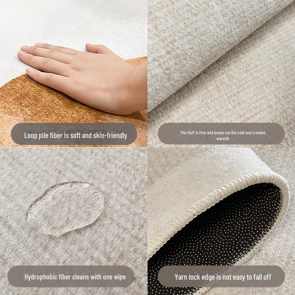 Круглый ковер Velvet Cream — нескользящий, роскошный французский стиль для гостиной и спальни