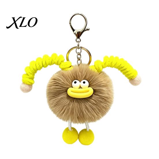 Soft Plush Keychain Sausage Mouth Creature Keychain, Cartoon Fuzzy Ball Keyring Pendant, Car Key Holders Decorative for Handbags Purses Backpacks