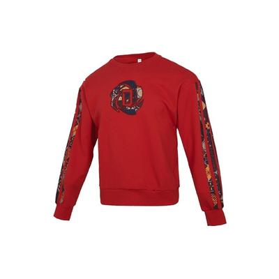 Men's Crew Limited Printing Basketball Sports Round Neck Pullover Red HD7933